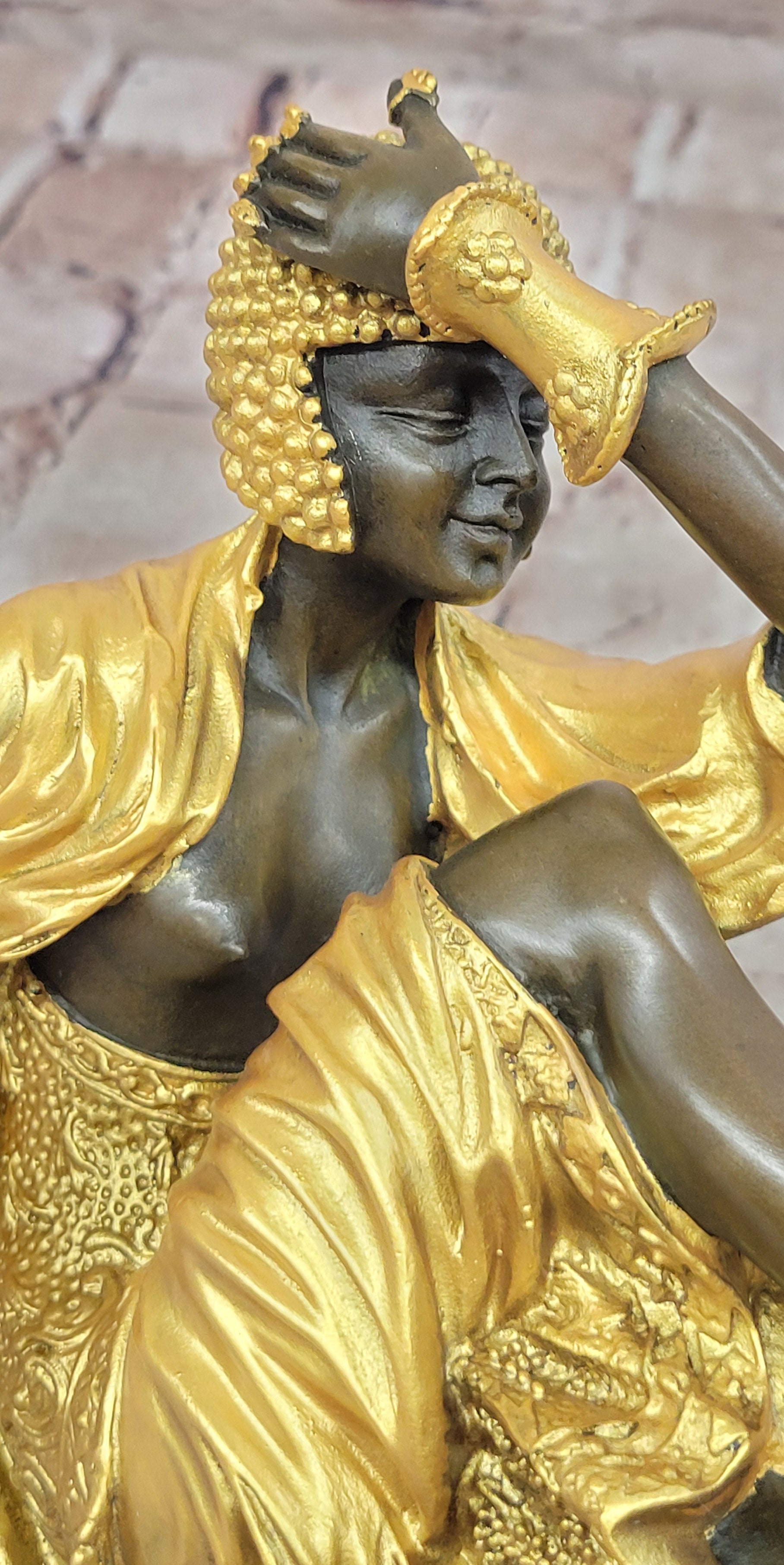A Bronze And Marble Sculpture, ''Ankara Dancer signed schwalenberg Hand Made