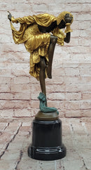 A Bronze And Marble Sculpture, ''Ankara Dancer signed schwalenberg Hand Made