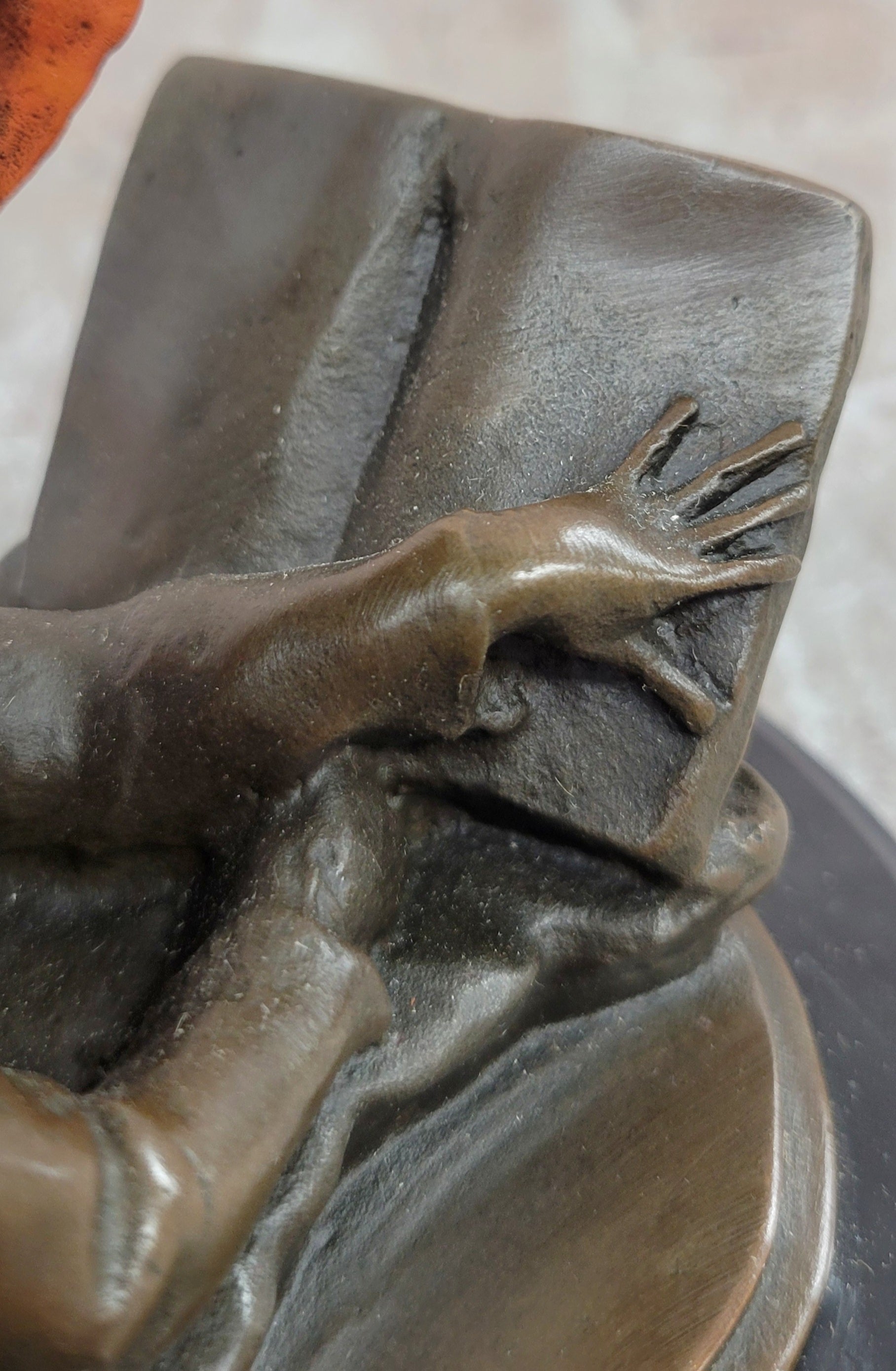 Signed Original Miguel Lopez Girl With Dog Bronze Sculpture Statue Figurine Sale