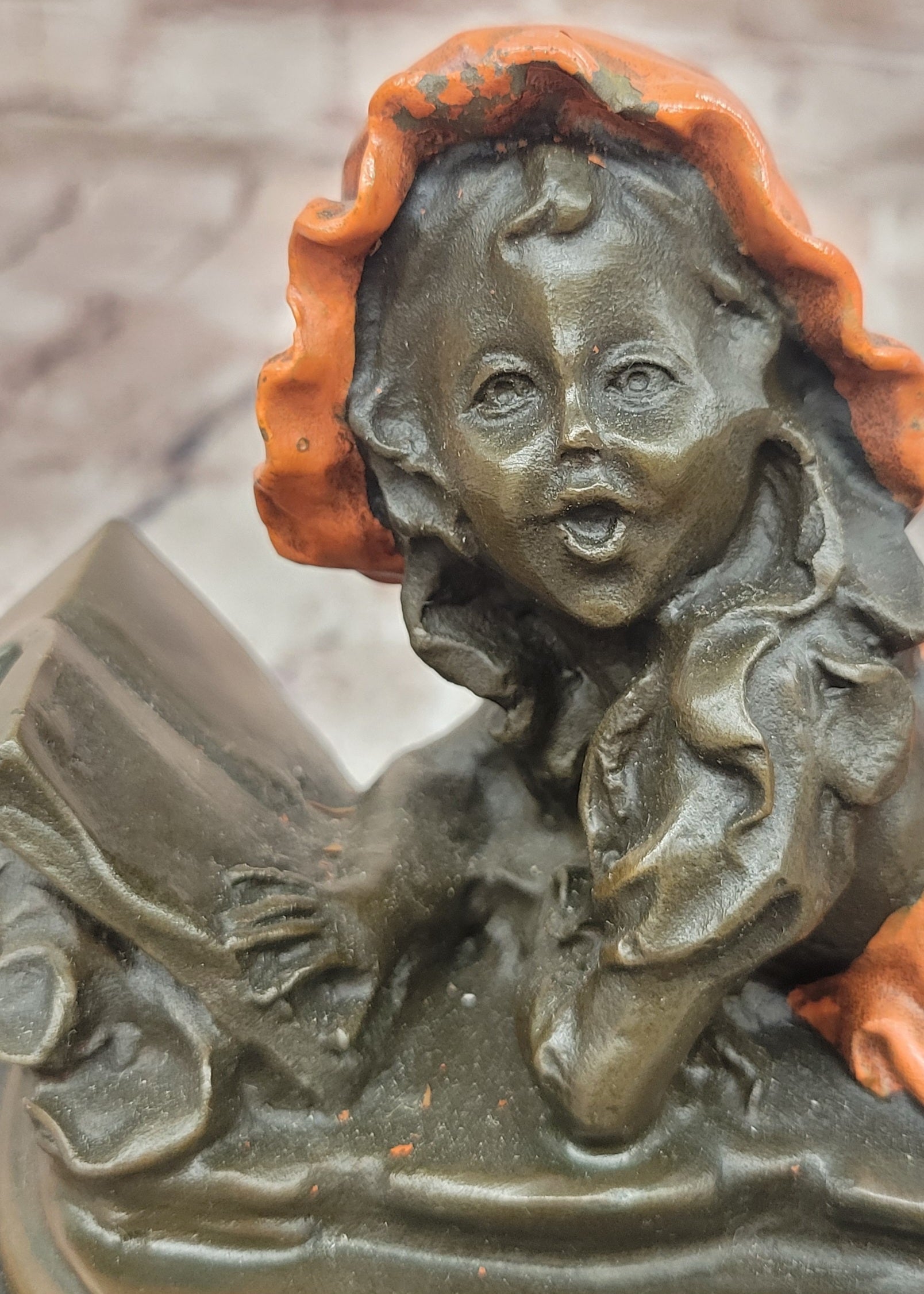 Art Collection Reading Girl Hand-Made Bronze Sculpture Home Decor Signed Milo Statue