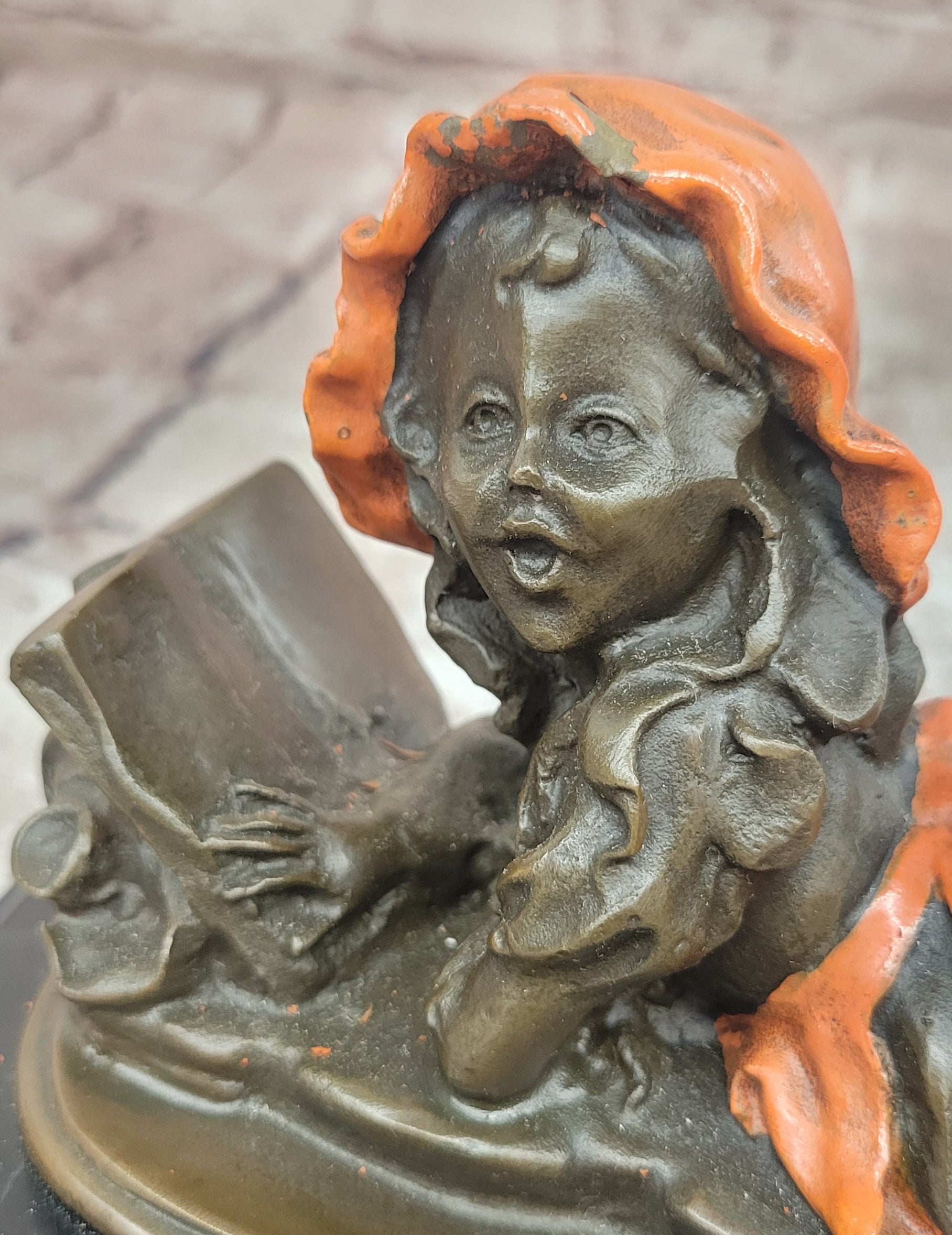 Art Collection Reading Girl Hand-Made Bronze Sculpture Home Decor Signed Milo Statue