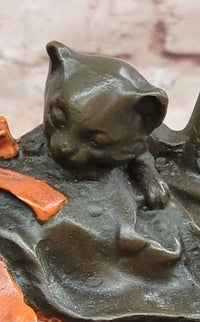 Art Collection Reading Girl Hand-Made Bronze Sculpture Home Decor Signed Milo Statue