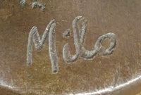 Bronze Woman Drinking from Bowl on Marble Base by Milo