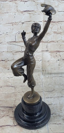 Parrot Girl Bronze Figure after Paul Philippe Dancer Girl Bird