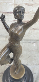 Parrot Girl Bronze Figure after Paul Philippe Dancer Girl Bird
