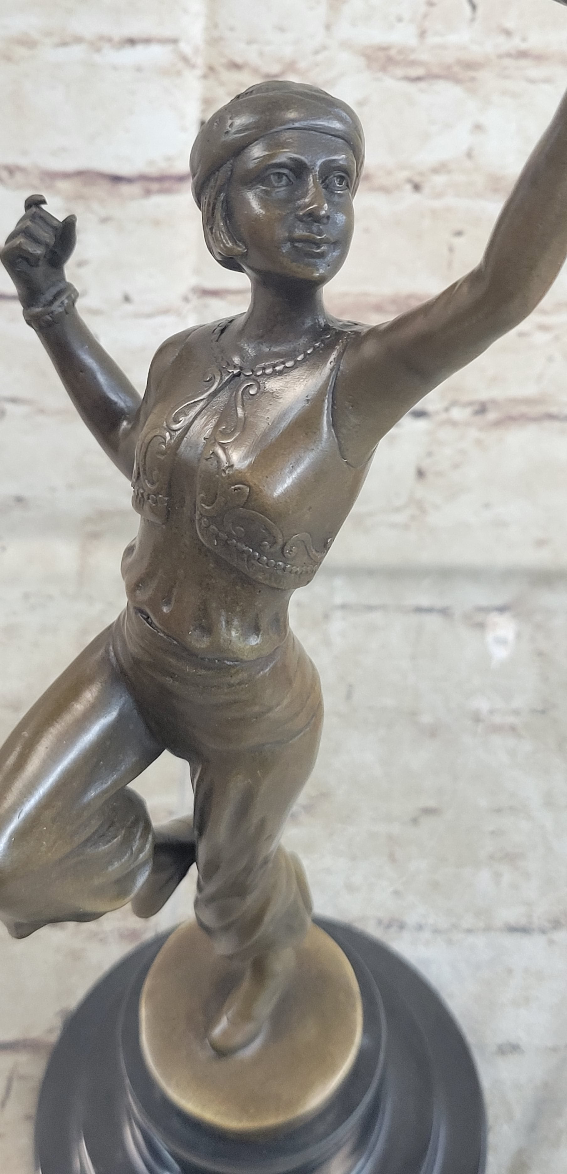 Parrot Girl Bronze Figure after Paul Philippe Dancer Girl Bird
