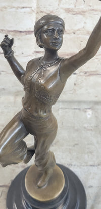 Parrot Girl Bronze Figure after Paul Philippe Dancer Girl Bird