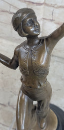 Parrot Girl Bronze Figure after Paul Philippe Dancer Girl Bird