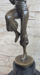Parrot Girl Bronze Figure after Paul Philippe Dancer Girl Bird