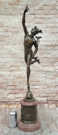 Bronze Mercury Hermes Mythological God with Winged Helmet