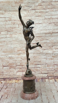 Bronze Mercury Hermes Mythological God with Winged Helmet