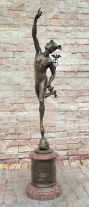 Bronze Mercury Hermes Mythological God with Winged Helmet