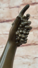 Bronze Bacchante with Grapes and Cornucopia on Marble Base
