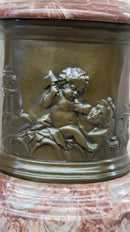 Bronze Bacchante with Grapes and Cornucopia on Marble Base