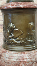 Bronze Bacchante with Grapes and Cornucopia on Marble Base