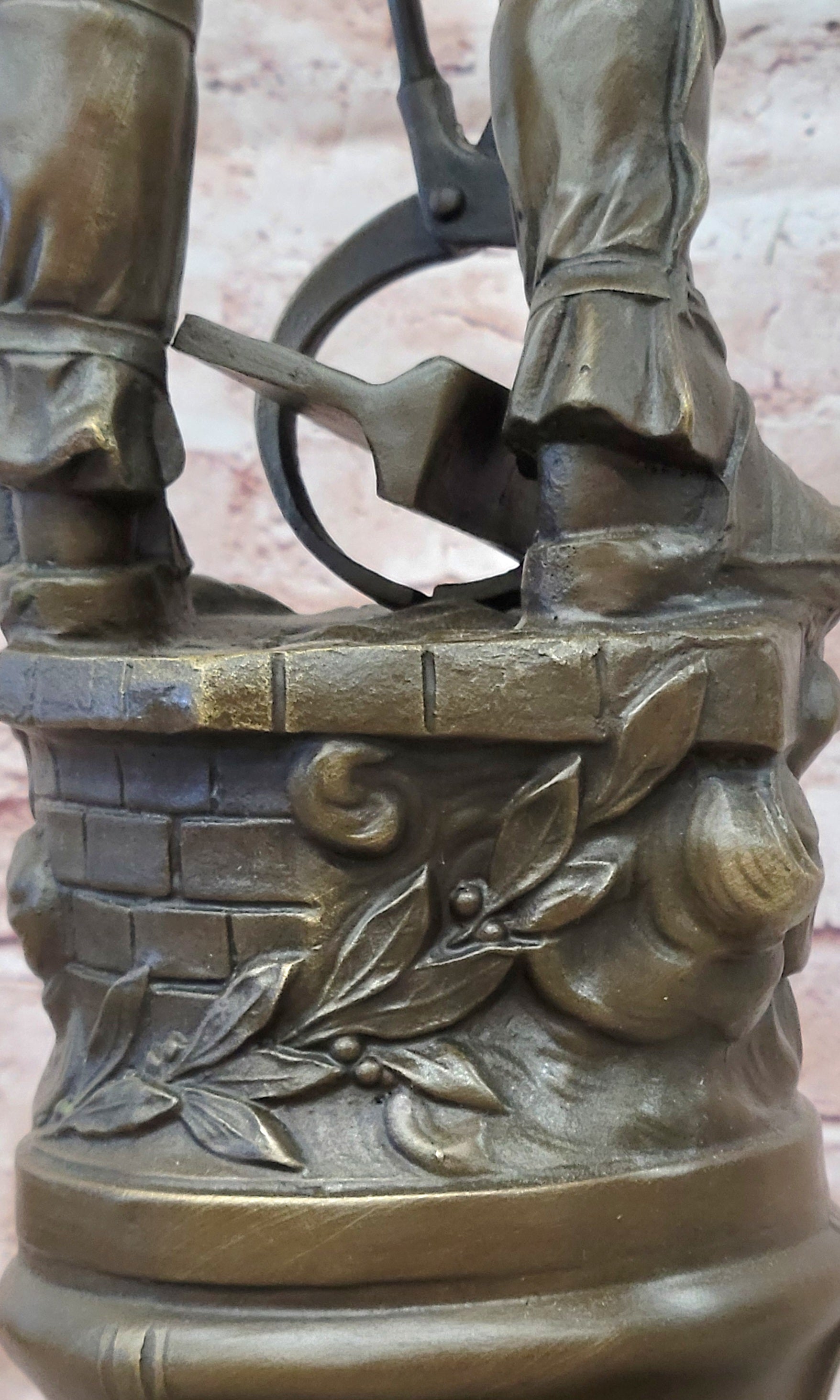 Signed Mavchi Male Metal Forge Worker Real Hand Made Bronze Sculpture