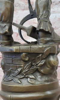 Signed Mavchi Male Metal Forge Worker Real Hand Made Bronze Sculpture