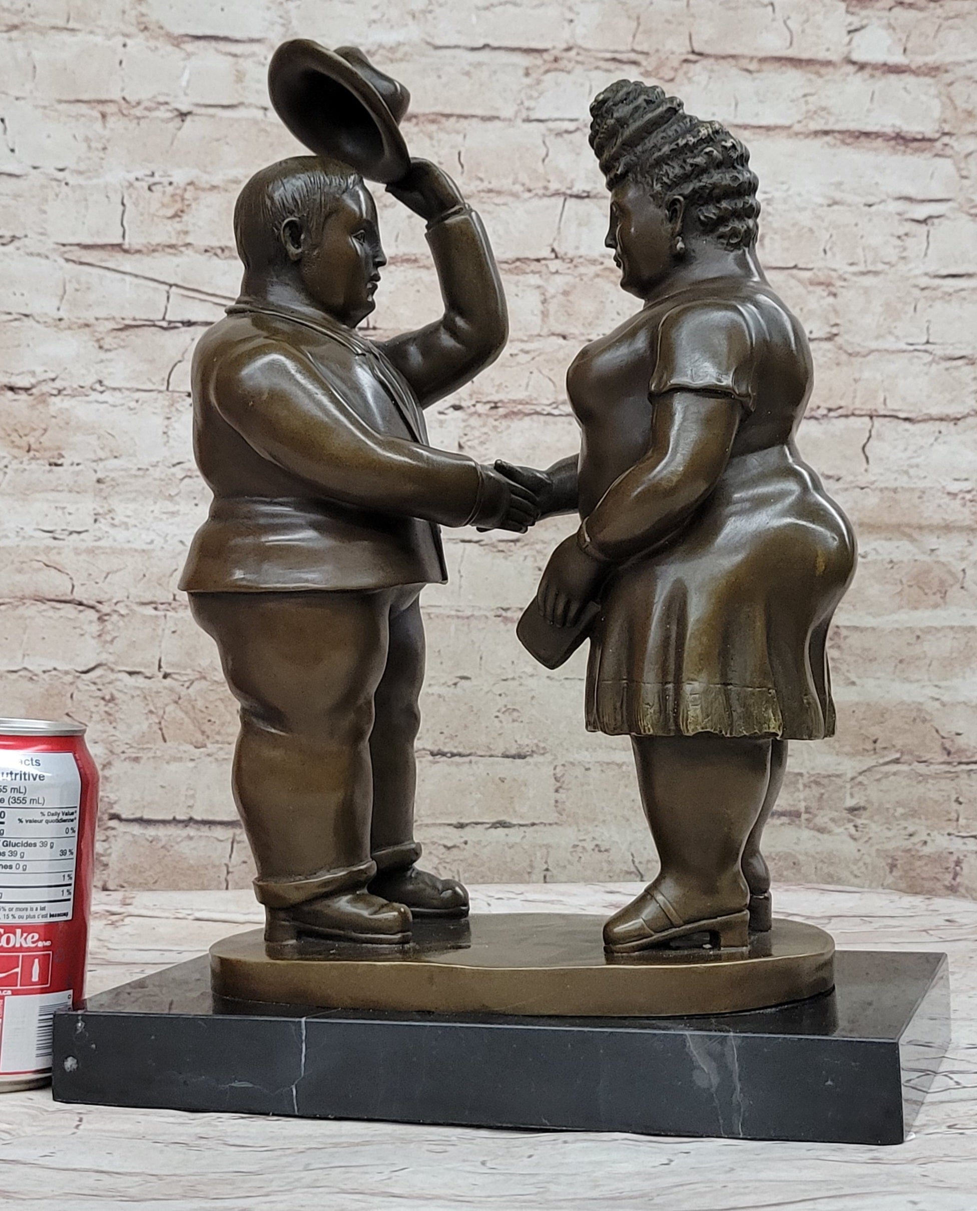 Man & Woman Courting Bronze Sculpture after Fernando Botero