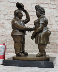 Man & Woman Courting Bronze Sculpture after Fernando Botero
