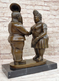 Man & Woman Courting Bronze Sculpture after Fernando Botero