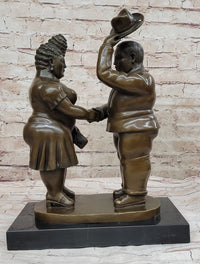 Man & Woman Courting Bronze Sculpture after Fernando Botero