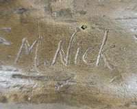Signed Fairy Nude Goddess Bronze Marble Sculpture by M.Nick