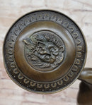 Greek Warrior w/ Spear and Shield Bronze Sculpture 16" x 11"