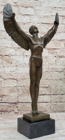 Icarus Rising Bronze Sculpture by Boizot on Marble Base