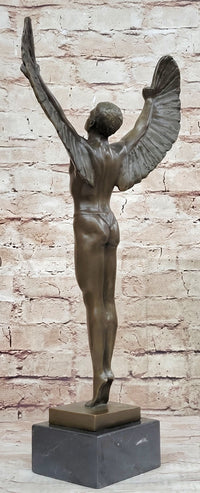 Icarus Rising Bronze Sculpture by Boizot on Marble Base