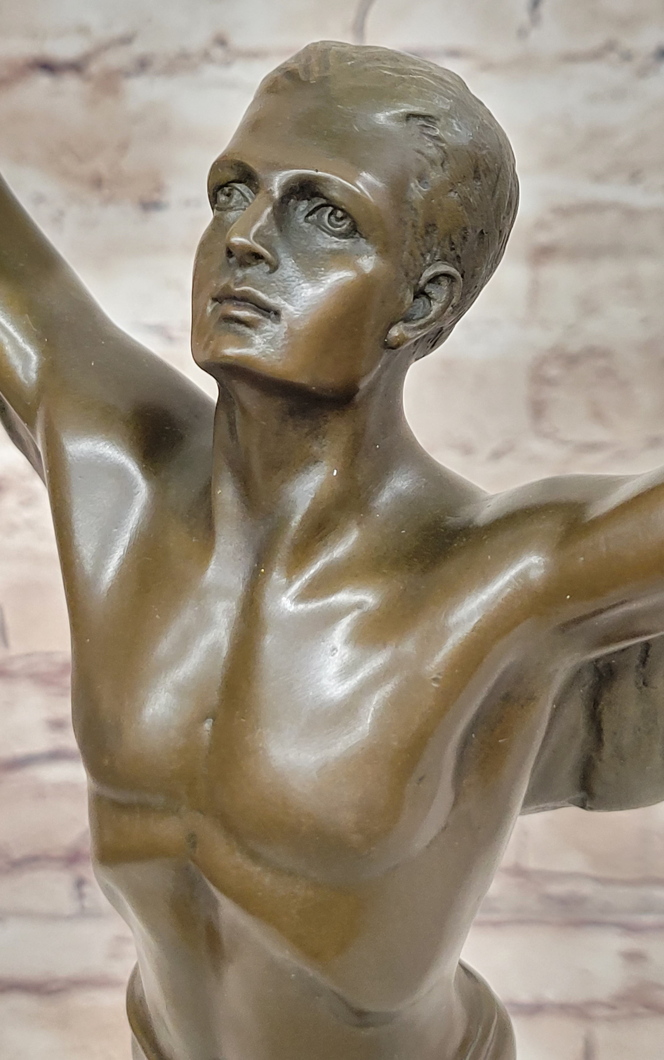 Icarus Rising Bronze Sculpture by Boizot on Marble Base