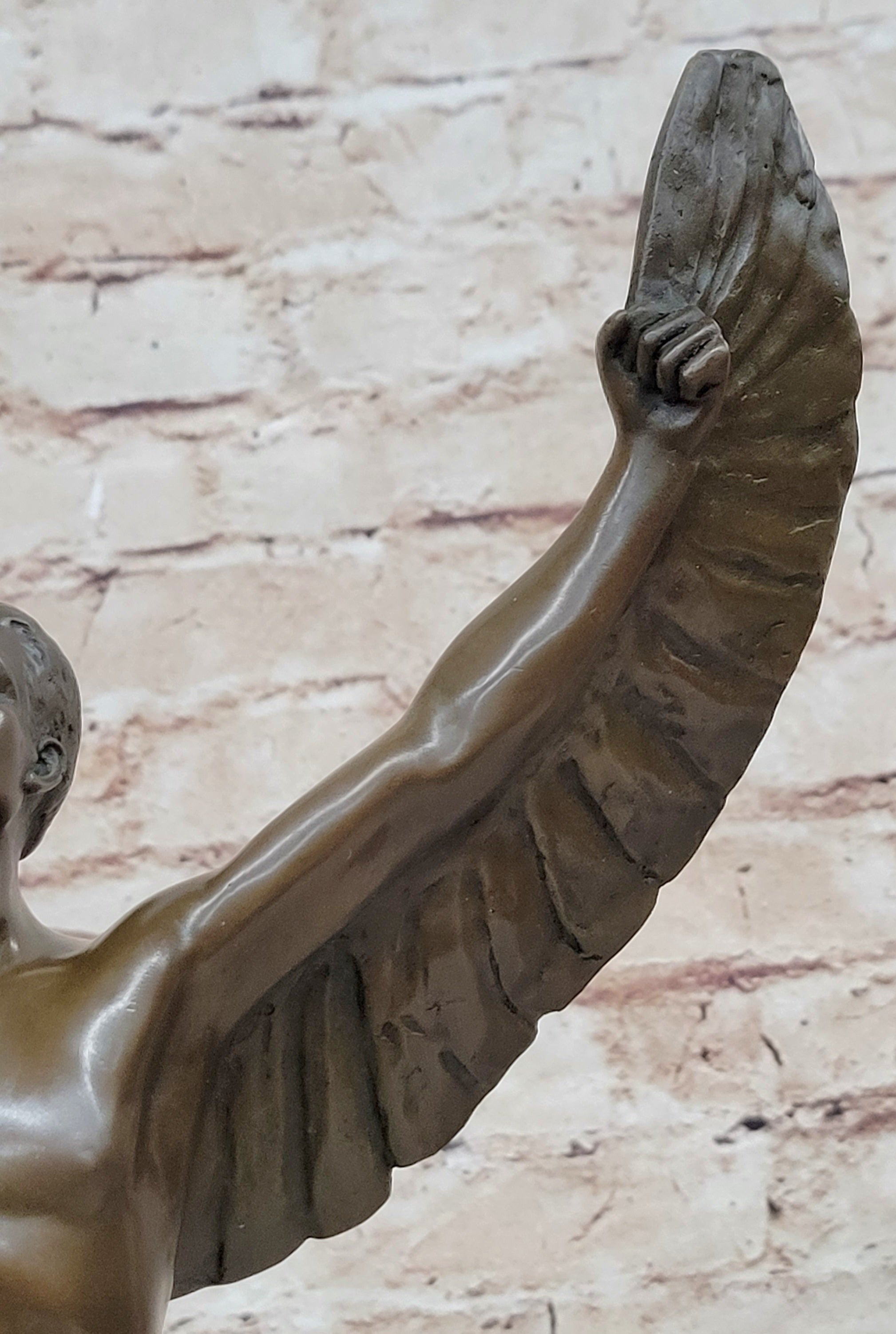Icarus Rising Bronze Sculpture by Boizot on Marble Base