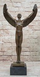 Icarus Rising Bronze Sculpture by Boizot on Marble Base