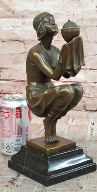 Oblivion (1920) Sculpture by Georges Duvernet Art Deco Bronze Statue signed Figurine