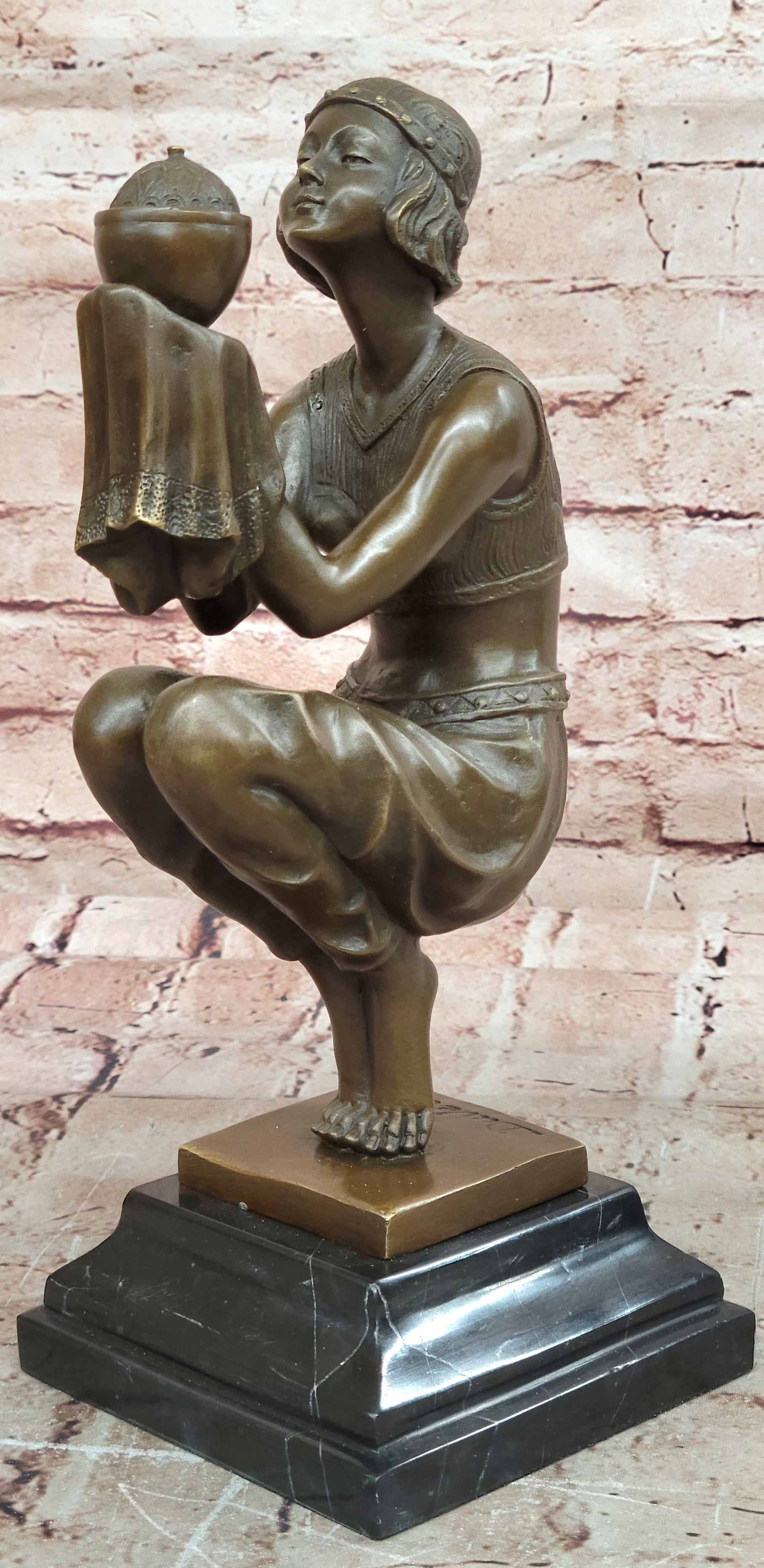 Oblivion (1920) Sculpture by Georges Duvernet Art Deco Bronze Statue signed Figurine