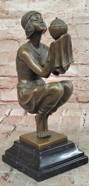 Oblivion (1920) Sculpture by Georges Duvernet Art Deco Bronze Statue signed Figurine
