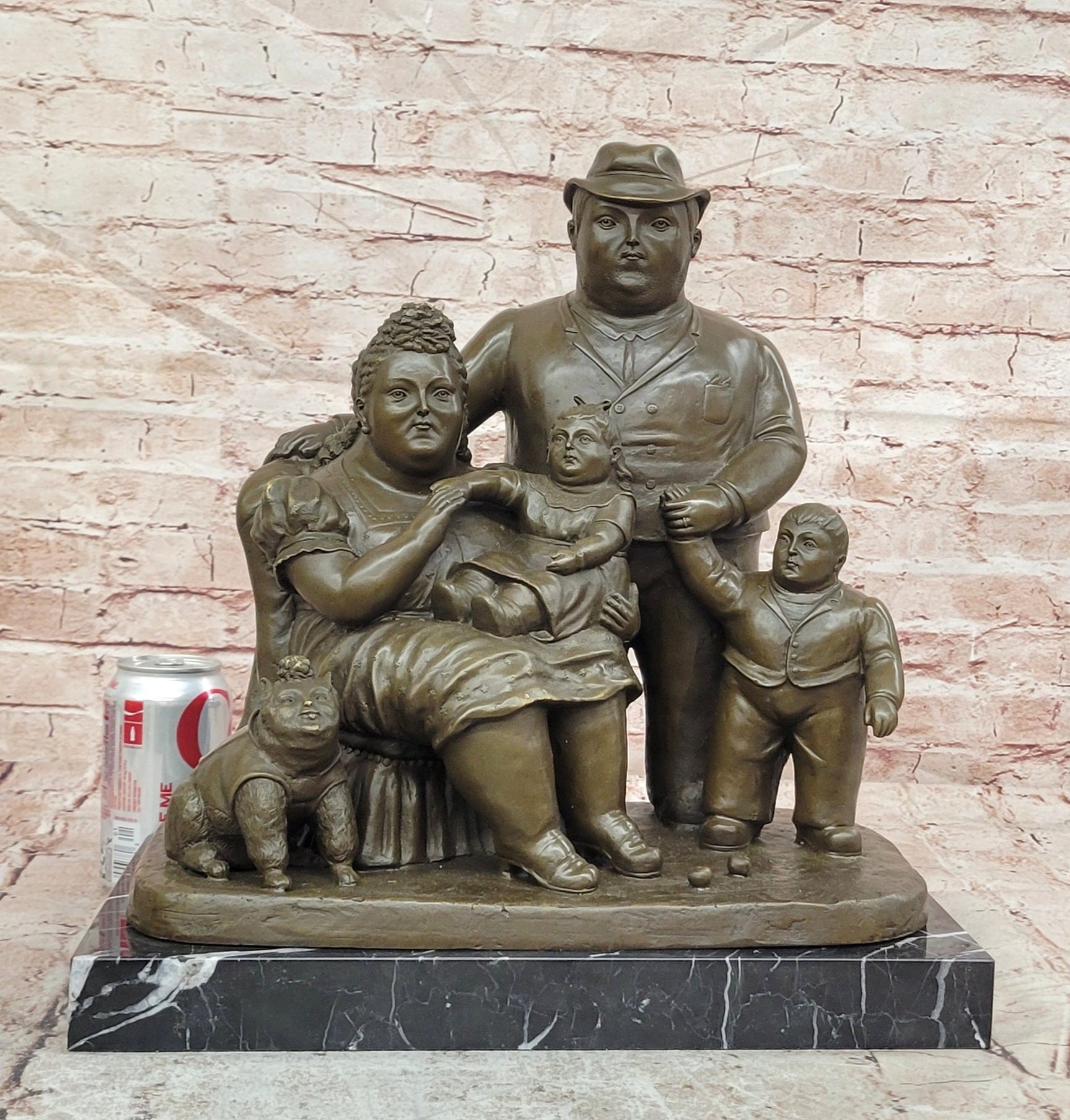 Hand Made Signed Fernando Botero Family Portrait Bronze Sculpture Figurine Statue