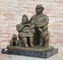Hand Made Signed Fernando Botero Family Portrait Bronze Sculpture Figurine Statue