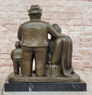 Hand Made Signed Fernando Botero Family Portrait Bronze Sculpture Figurine Statue