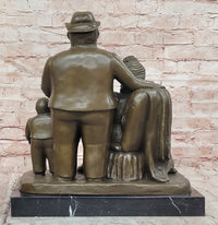 Hand Made Signed Fernando Botero Family Portrait Bronze Sculpture Figurine Statue