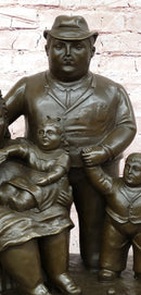 Hand Made Signed Fernando Botero Family Portrait Bronze Sculpture Figurine Statue