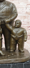 Hand Made Signed Fernando Botero Family Portrait Bronze Sculpture Figurine Statue