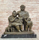 Hand Made Signed Fernando Botero Family Portrait Bronze Sculpture Figurine Statue