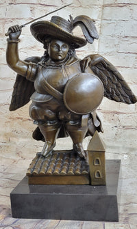 Large Archangel With Hat by Fernando Botero Bronze Sculpture