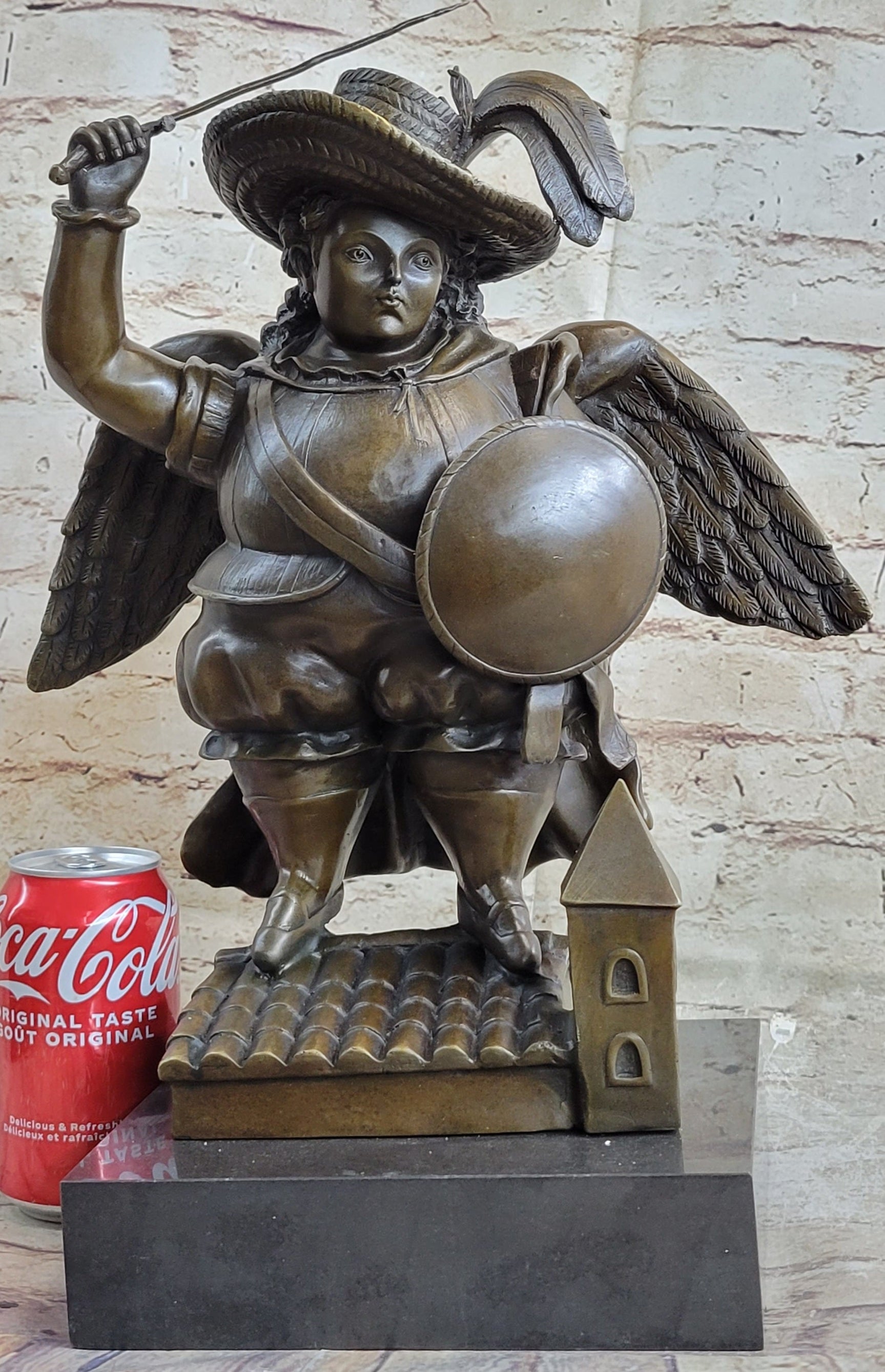 Large Archangel With Hat by Fernando Botero Bronze Sculpture