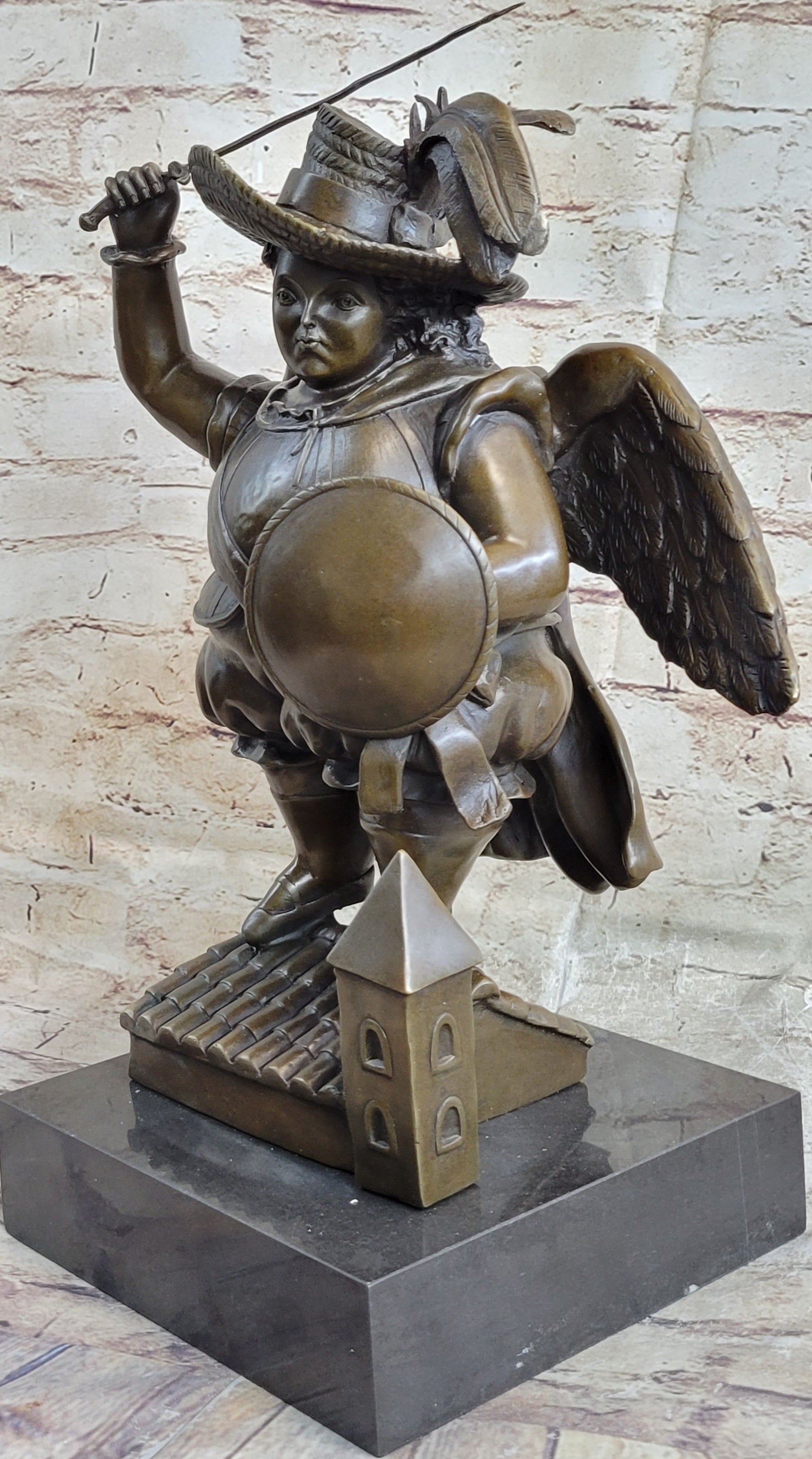 Large Archangel With Hat by Fernando Botero Bronze Sculpture