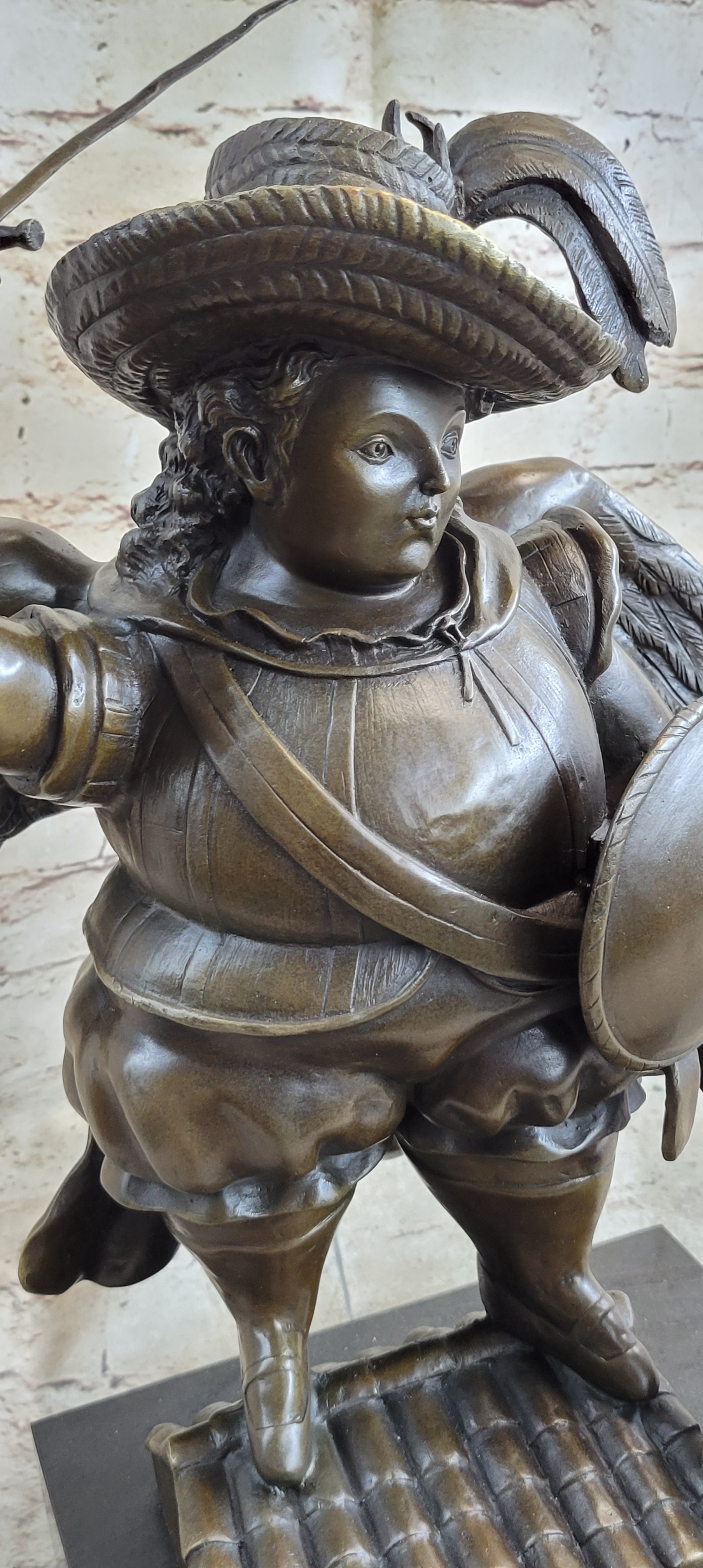 Large Archangel With Hat by Fernando Botero Bronze Sculpture