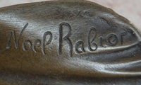 Sleeping Baby Boy in Clam Shell Bronze Soap Dish Ashtray