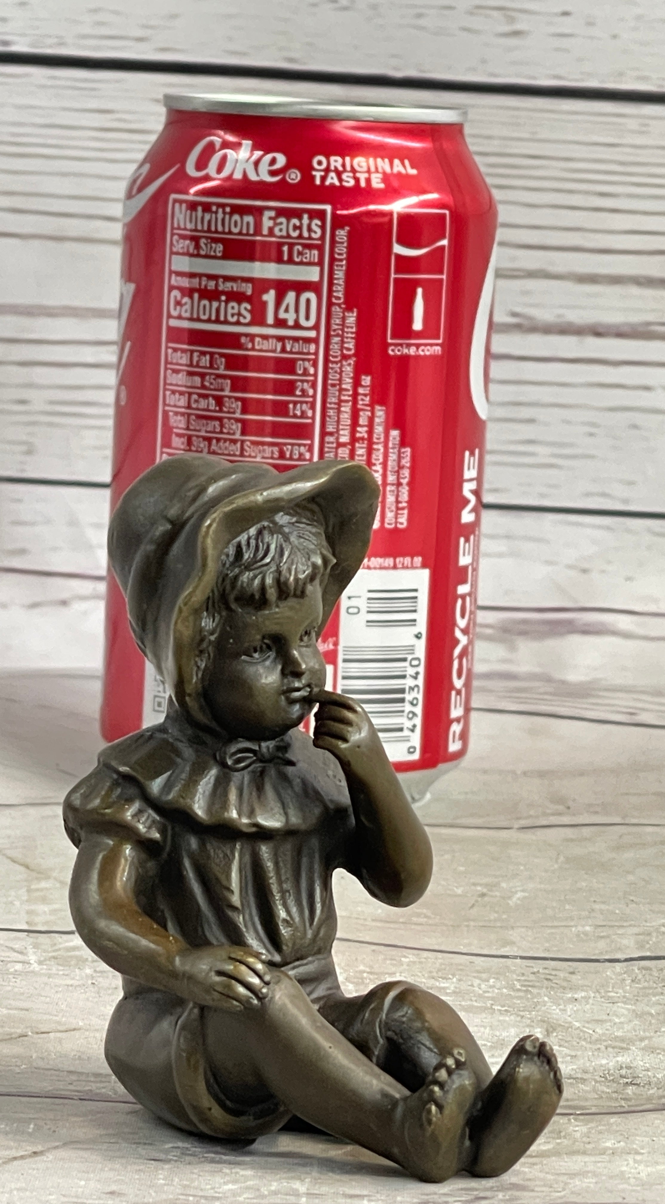 Hot Cast Bronze Sculpture of Baby Girl - Signed Art by Milo