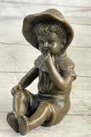 Hot Cast Bronze Sculpture of Baby Girl - Signed Art by Milo