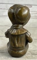 Hot Cast Bronze Sculpture of Baby Girl - Signed Art by Milo